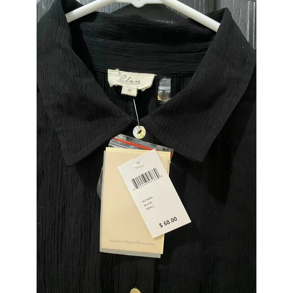NWT Elan Black Button Front Tunic Shirt Dress Size Small - Picture 6 of 6
